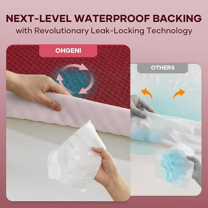 OhGeni 100% Waterproof Mattress Protector, Queen Size Mattress Soft Pad - Image 3
