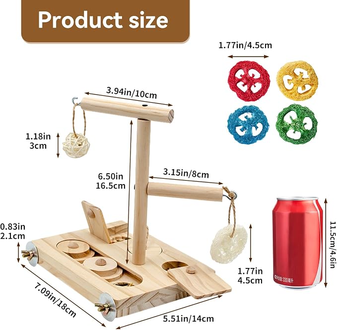 Interactive Wooden Bird Foraging Toy – Cage-Mounted Puzzle Feeder - Image 2