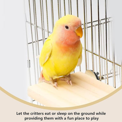 2Pcs Solid Wood Parrot Stand and Small Animal Climbing Platform - Image 4