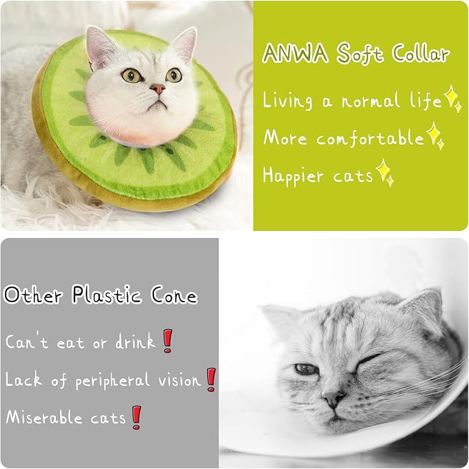 ANWA Adjustable Cat Cone Collar Soft, Cute Cat Donut Collar After Surgery - Image 6