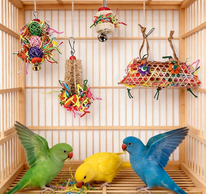 Morezi Bird Swing for cage Parakeet Parrot Swing Wood Ladder Toy Accessories - Image 8