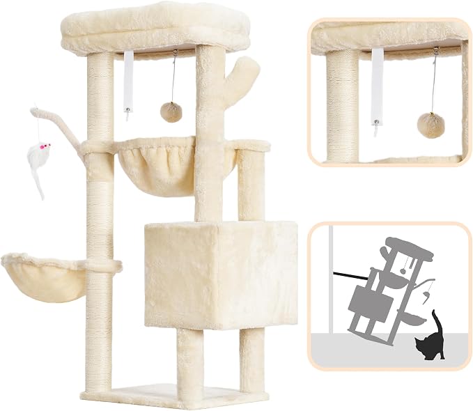 Heybly Cat Tree, 39.4 Inches Tower Condo - Image 7