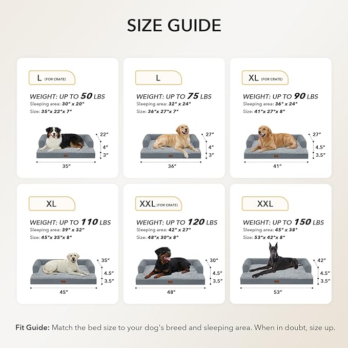 Orthopedic Dog Beds for Large Sized Dogs, Waterproof Egg Crate Foam Large Dog - Image 5