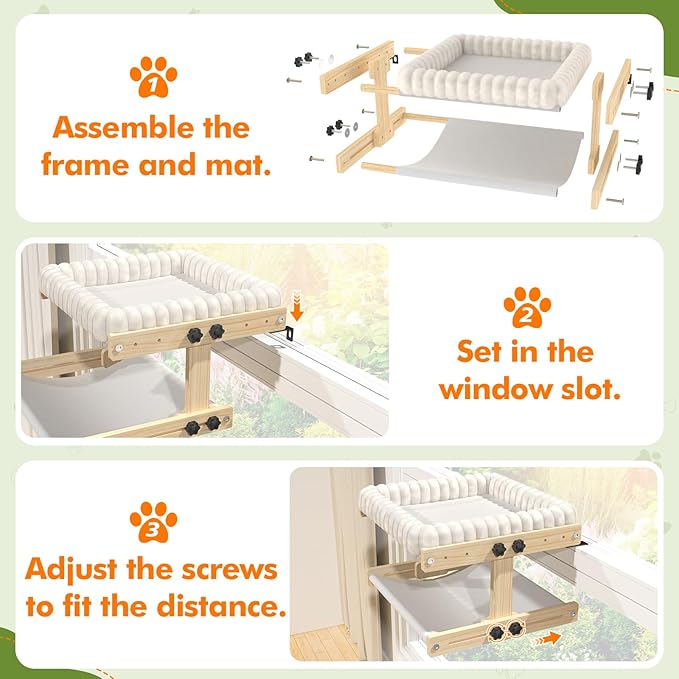 Cat Perch for Window XiaZ Cats Hammock Indoor Cat Bed for Window Adjustable - Image 6