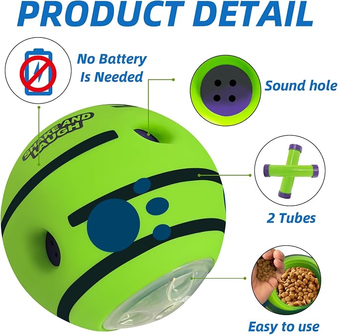 Interactive Puzzle Dog Treat Ball, Treat Dispensing Enrichment Dog Toys Ball - Image 2