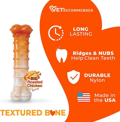 Nylabone Limited Edition 70th Birthday Textured Bone Power Chew Toy - Image 3