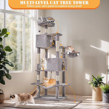 Sweetcrispy 66 Inch Cat Tree Tower, Pet Condo - Image 2