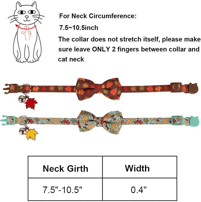 ADOGGYGO 2 Pack Fall Cat Collar - Image 5