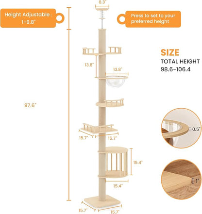 Floor to Ceiling Cat Tree Tower - Image 2