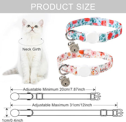 Lionet Paws 2pcs Pack Cotton Cat Collar, Breakaway Buckle - Image 5