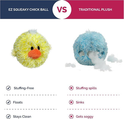 Pet Lou DOG'Z 4 Inch EZ Squeaky Chick Dog Plush Toy, Stuffing-Free Soft Plush - Image 7