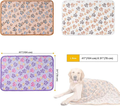 Dono 1 Pack 3 Dog Blankets, Soft Fluffy Fleece Pet Blanket Warm Sleep Mat Paw - Image 4