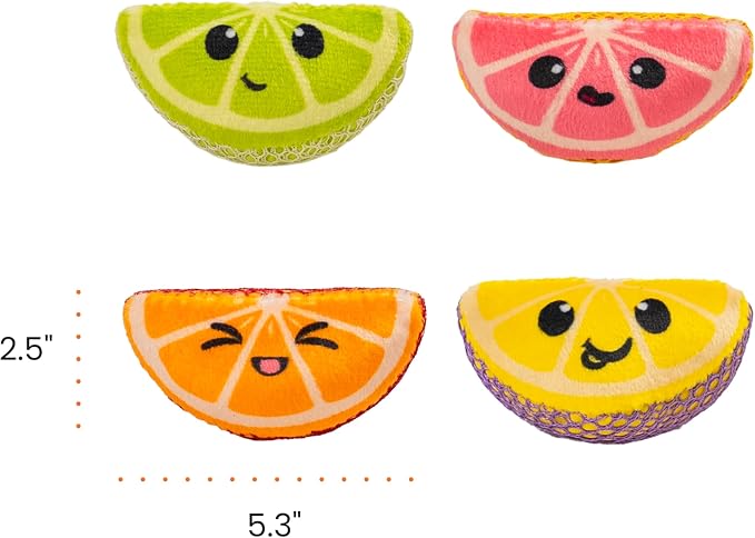 Catstages Dental Fruit Wedges 4 Pk, Soft and Textured Catnip Chew Toys That - Image 7