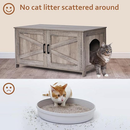 Homhedy 39.4" L Cat Litter Box Enclosure, Pet House - Image 2