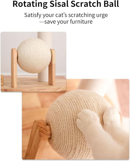 Wood Cat Tree for Large Cats, Modern Cat Tree Tower - Image 3