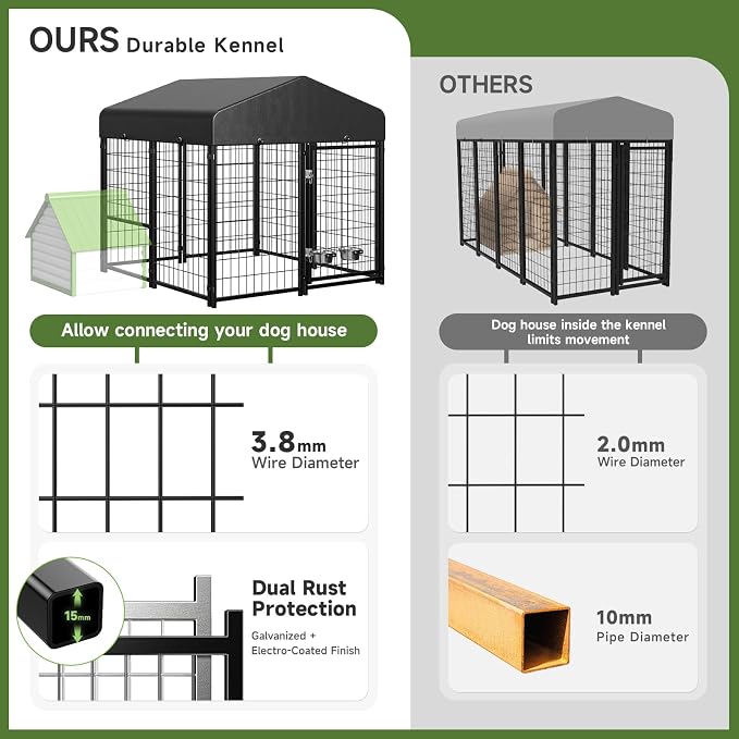 2PCS Dog Kennel Outdoor, Outside Dog Kennel - Image 4