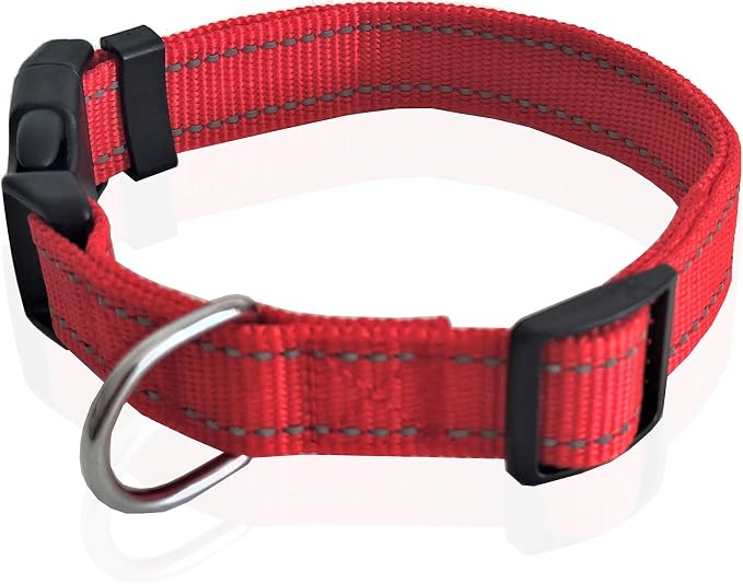 Adjustable Nylon Dog Collar, Reflective Collar 1 Inch 3/4 Inch 5/8 Inch Wide - Image 2