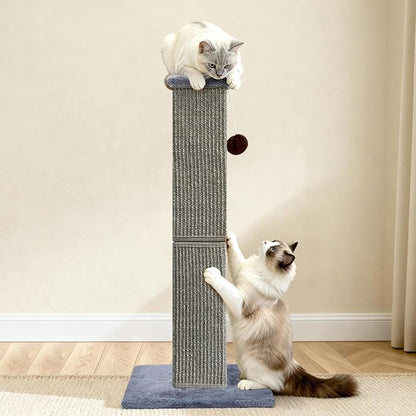 Cat Scratching Post 32 Inch for Indoor Large Cats and Kitten, Nature Sisal Tall - Image 6