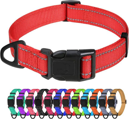TagME Reflective Nylon Dog Collars, Adjustable Classic Pet Collar by TagME