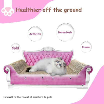 Luxury Cardboard Cat Scratcher Sofa Bed, Couch Shaped Scratching Board - Image 6