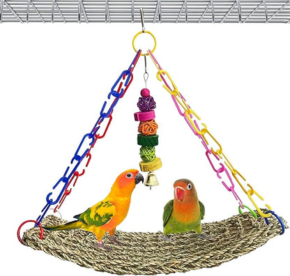 kathson Bird Seagrass Mat, Birds Swing Toy, Natural Grass Handmade Woven by kathson