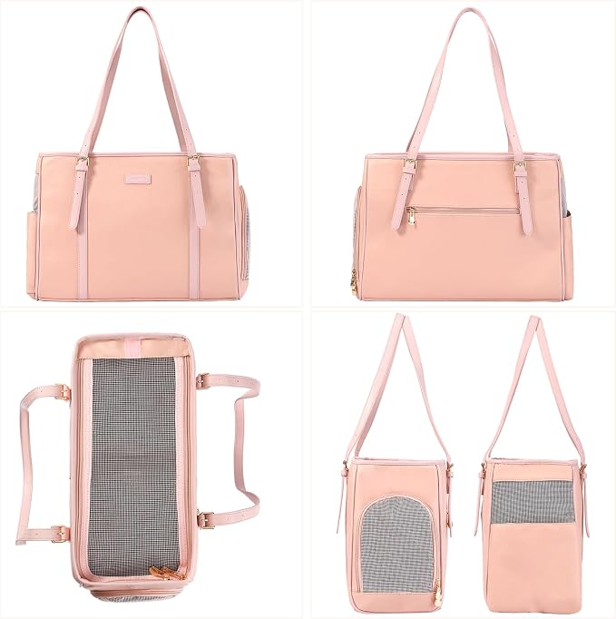 Fashion Dog Purse Pet Carrier Leather Bag - Image 3