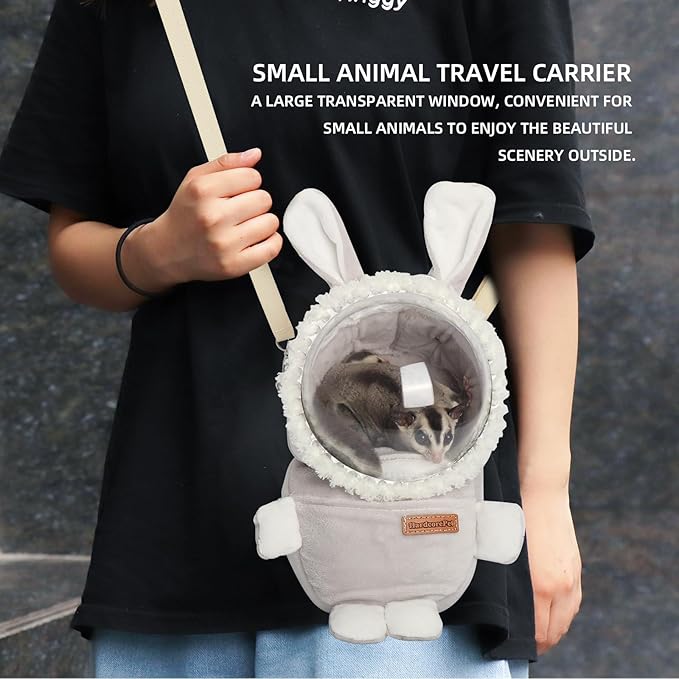 Hamster Carrier Rat Bag Cute Rabbit Shape Small Animal Sugar Glider Travel - Image 2