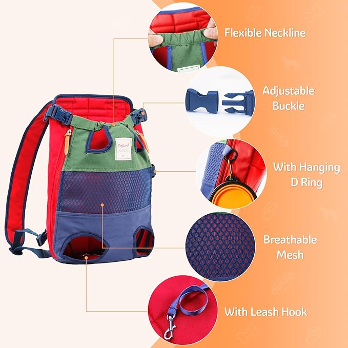 Dog Carrier Backpack, Pet Front Carrier Backpack Legs Out Dog Chest Carrier - Image 3
