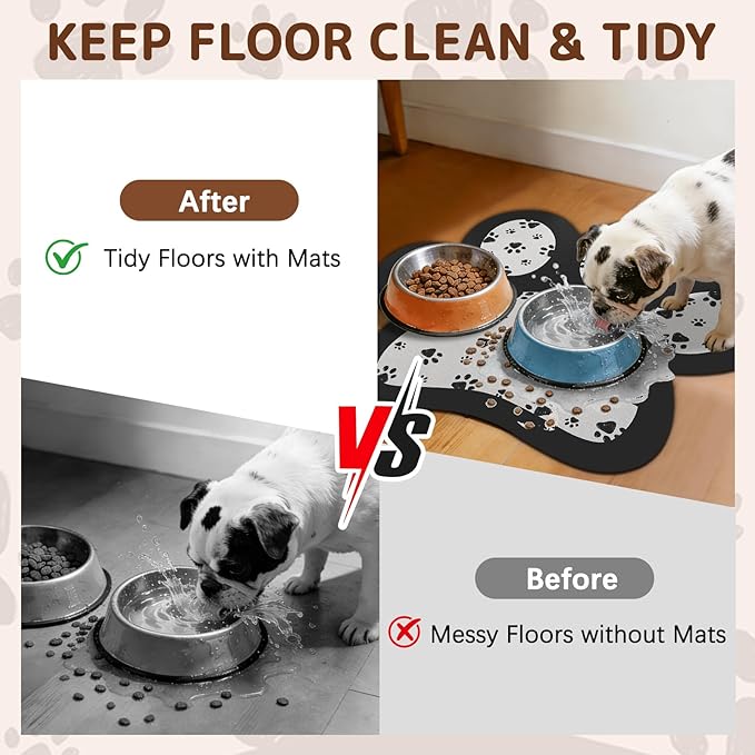 Dog Food Mat for Bowls, Absorbent Quick Dry Dog Cat Mats for Food and Water - Image 3