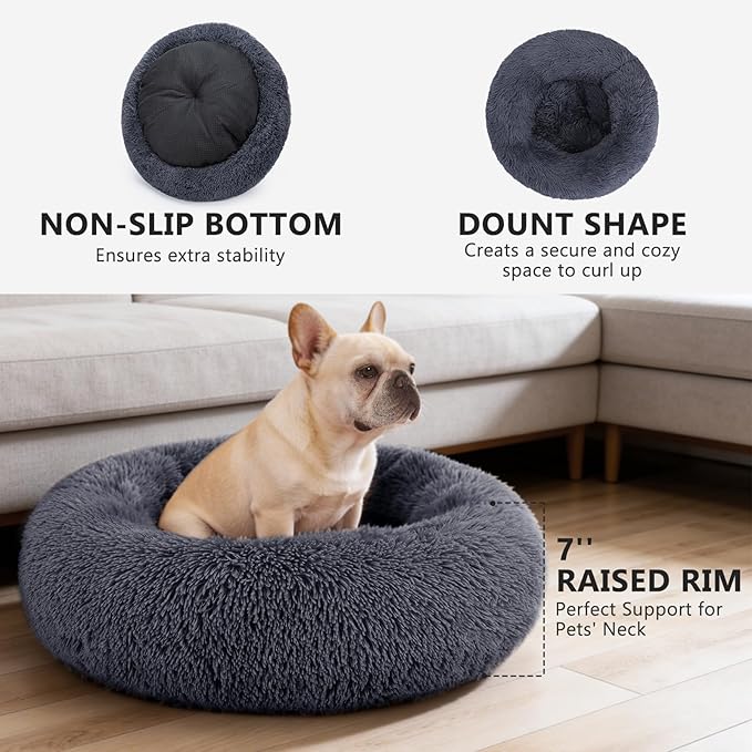 MIXJOY Orthopedic Dog Bed Comfortable Donut Cuddler Round Pet Beds Ultra Soft - Image 3