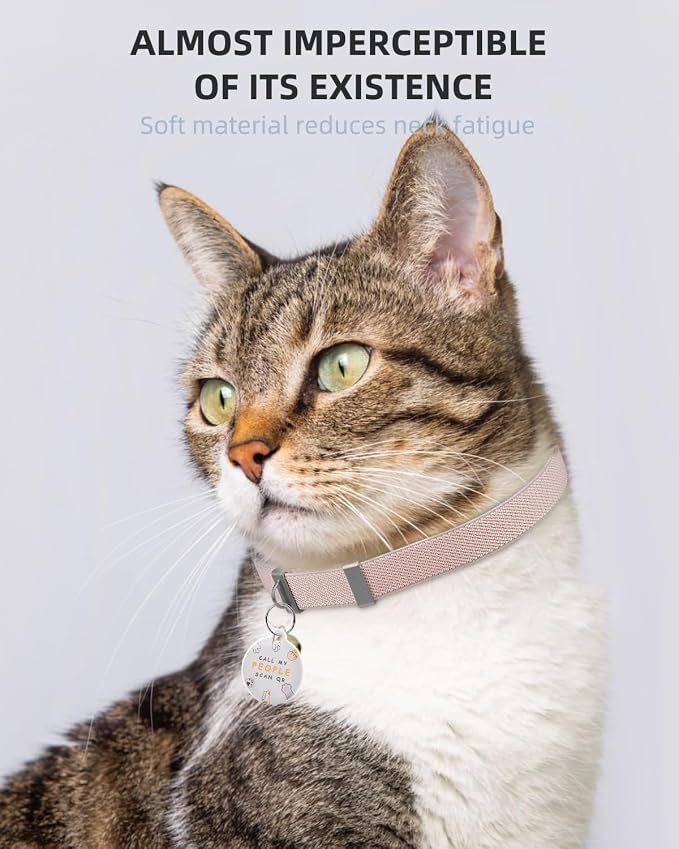 Cat Collar with Bell, Stretch Elastic Quick Release, Non Breakaway Lightweight - Image 7