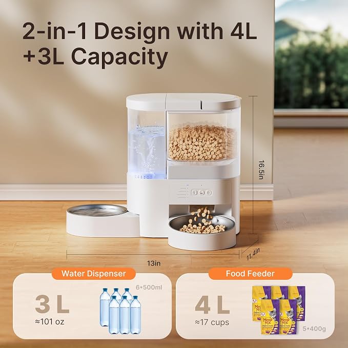 Automatic Cat Feeder and Water, 5G WiFi App Control Cat Food Dispenser - Image 6