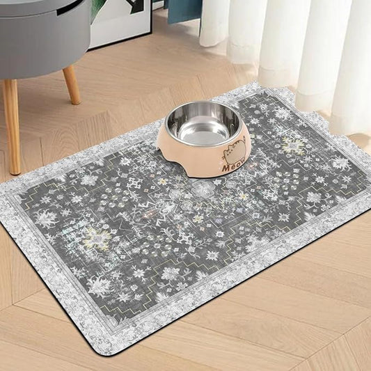Pet Food Mats for Floor, Absorbent Dog Mat for Food and Water Dispenser Mat - Image 2