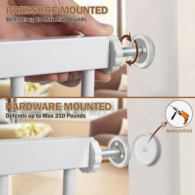 Mumeasy Baby Gate Extra Wide, 29.5"- 51.5" Pressure Mounted Dog Gate - Image 8