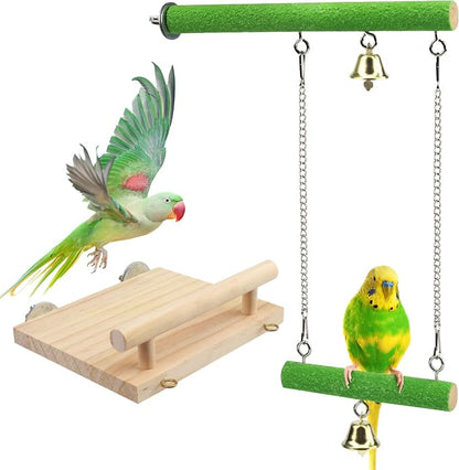 Bird Perches for Cage, Natural Wood Platform Bird Swing Bird Perch Stand Paw by GAGILAND
