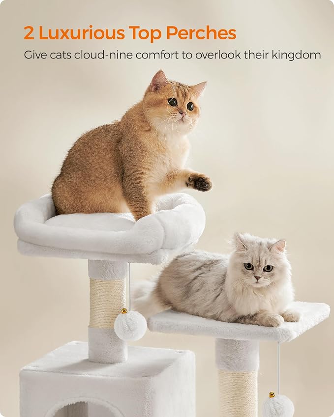 Feandrea Cat Tree, 59.5-Inch Tall Cat Tower, Plush Multi-Level Condo - Image 3