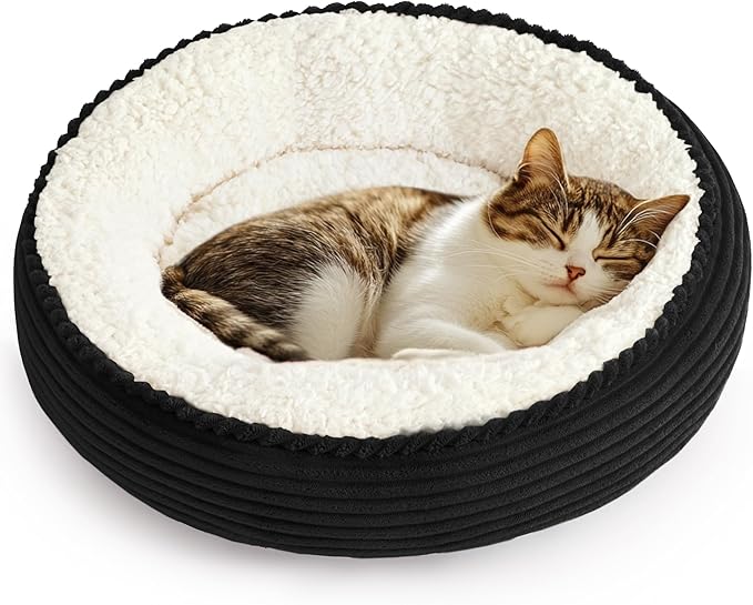 Love's cabin Round Donut Cat and Dog Cushion Bed, 20in Pet Bed by Lovescabin