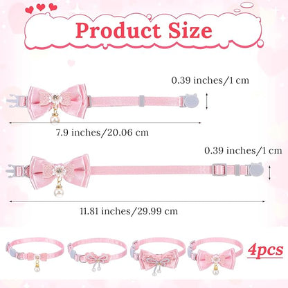 Jeffdad 4 PCS Cute Pearl Cat Collar - Image 2