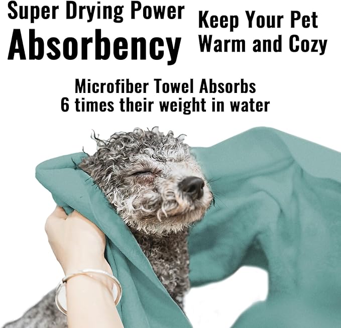 Microfiber Dog Towels for Drying Dogs, Super Absorbent and Soft Pet Grooming - Image 4
