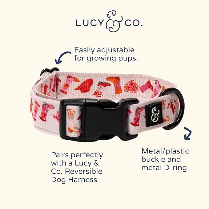 Lucy & Co. Howdy Honey Adjustable Dog Collar- Cute Designer Pet Collar - Image 3