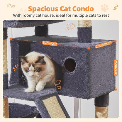 Taoqimiao Cat Tree 57.5-Inch, Cat Tower - Image 4