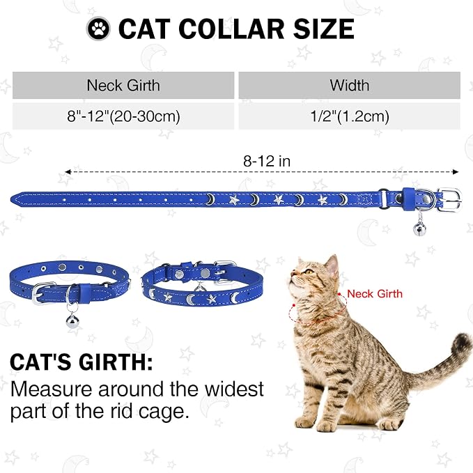 Leather Cat Collars for Boy Girl Cats - Image 3