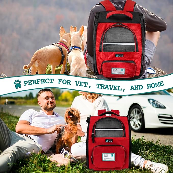 PetAmi Dog Backpack Carrier for Small Large Cat, Ventilated Pet Hiking Backpack - Image 7