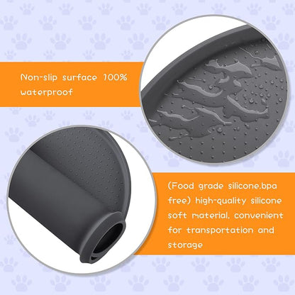 100% Waterproof 0.5" Raised Edge BPA Free Silicone Dog Food Mat, Pet Cat - Image 3
