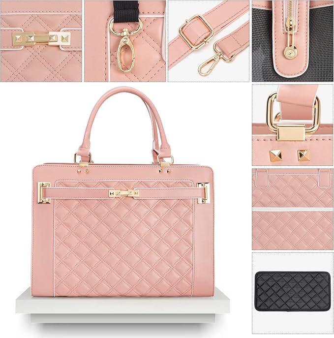 Fashion Pet Carrier Dog Cat Carrier Purse Soft-Sided Leather Handbag Pet Tote - Image 5