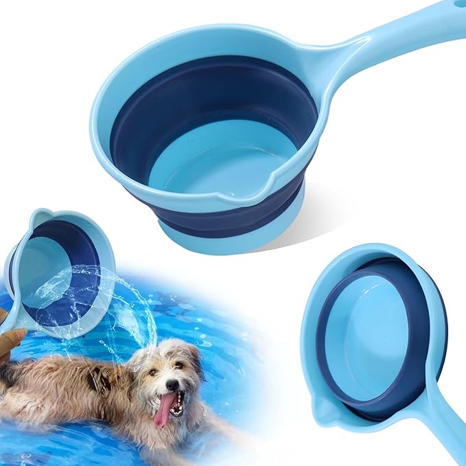 Dog Bath Rinse Cup, Portable Foldable Dog Bath Tubs Accessories, Dog Shower by Vodolo