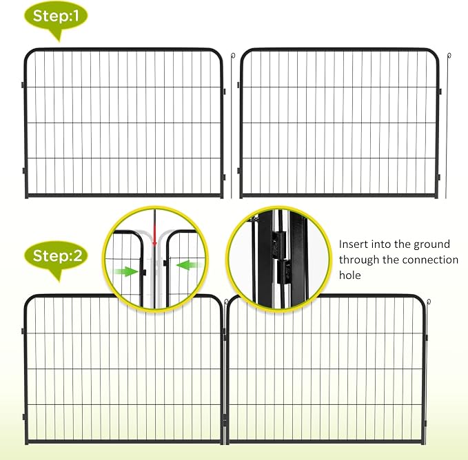 BestPet | Dog Playpen Extender | 24 Inch, 4 Panels | Heavy Duty Metal Pet - Image 2