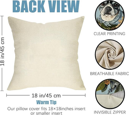 Fahrendom Winter Dogs Decorative Throw Pillow Covers 18 x 18 Set of 4, Boston - Image 3