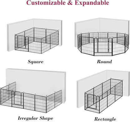 Dog Playpen, 32inch 20 Panels Outdoor Dog Fence Indoor Dog Pen Anti-Rust Pet - Image 6