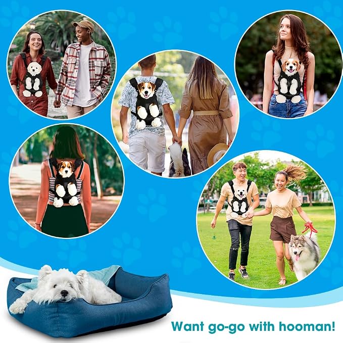 Dog Backpack Carrier, Adjustable Pet Front Carriers, Legs Out Carrying Sling - Image 8
